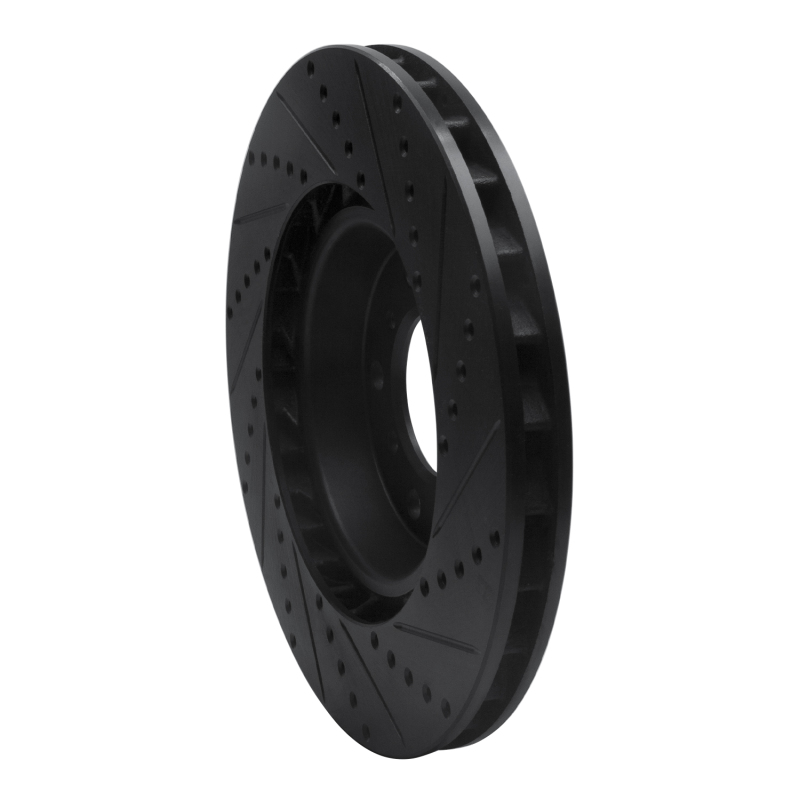 BMW M3 Brake Rotor (1) - Right Front - R1 Concepts - Drilled & Slotted - Black - `01-`06